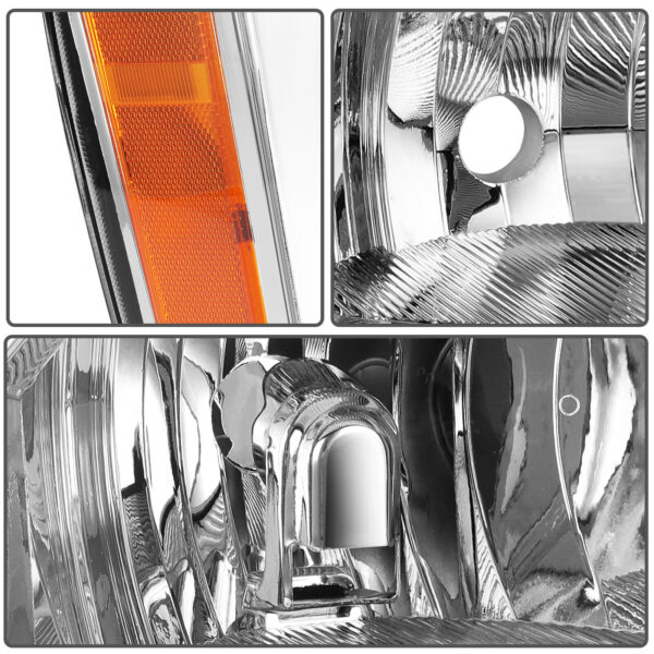 For 2007-2014 GMC Sierra 1500 Chrome Housing Headlights Assembly Pair LED DRL - Image 3
