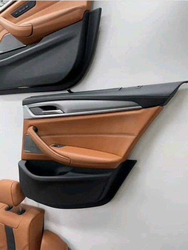 OEM BMW F90 M5 Door Panels Seats Front Rear Armrest Merino Brown Interior SET - Image 8