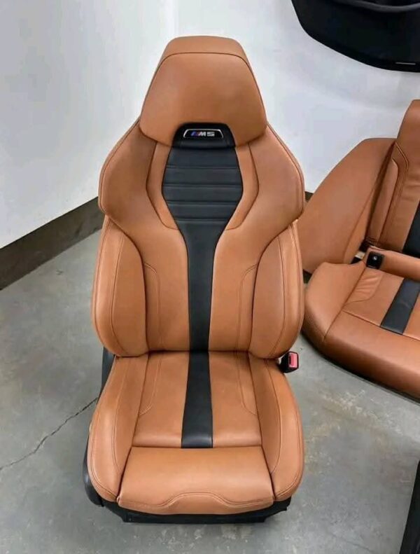 OEM BMW F90 M5 Door Panels Seats Front Rear Armrest Merino Brown Interior SET - Image 12