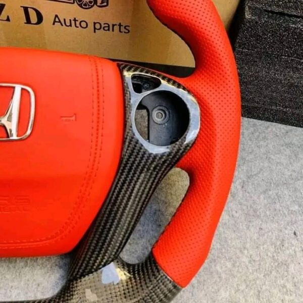 red carbon fiber steering wheel for 9th Gen Honda Accord - Image 4