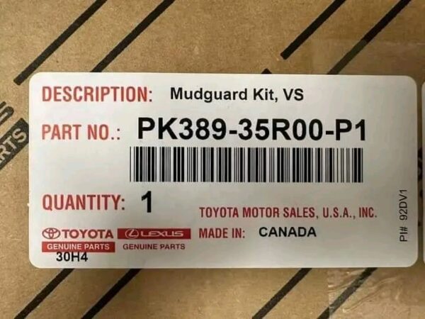 2024 TACOMA MUDGUARD MUD FLAP SET FRONT & REAR GENUINE TOYOTA PK389-35R00-P1 - Image 3
